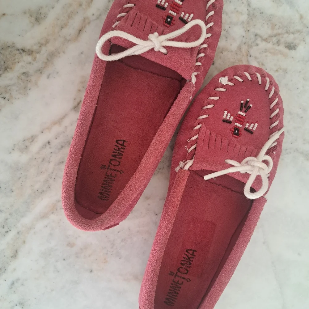 Moccasins Minnetonka Pink Size 4 girls